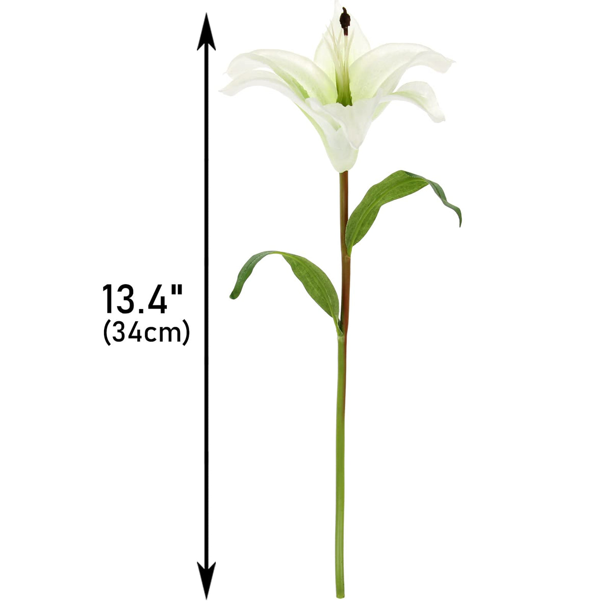 6 Pcs Artificial Lily Real Touch Fake Lily for Wedding Home Party Garden Shop Office Decoration Easter Lily (White, 6)