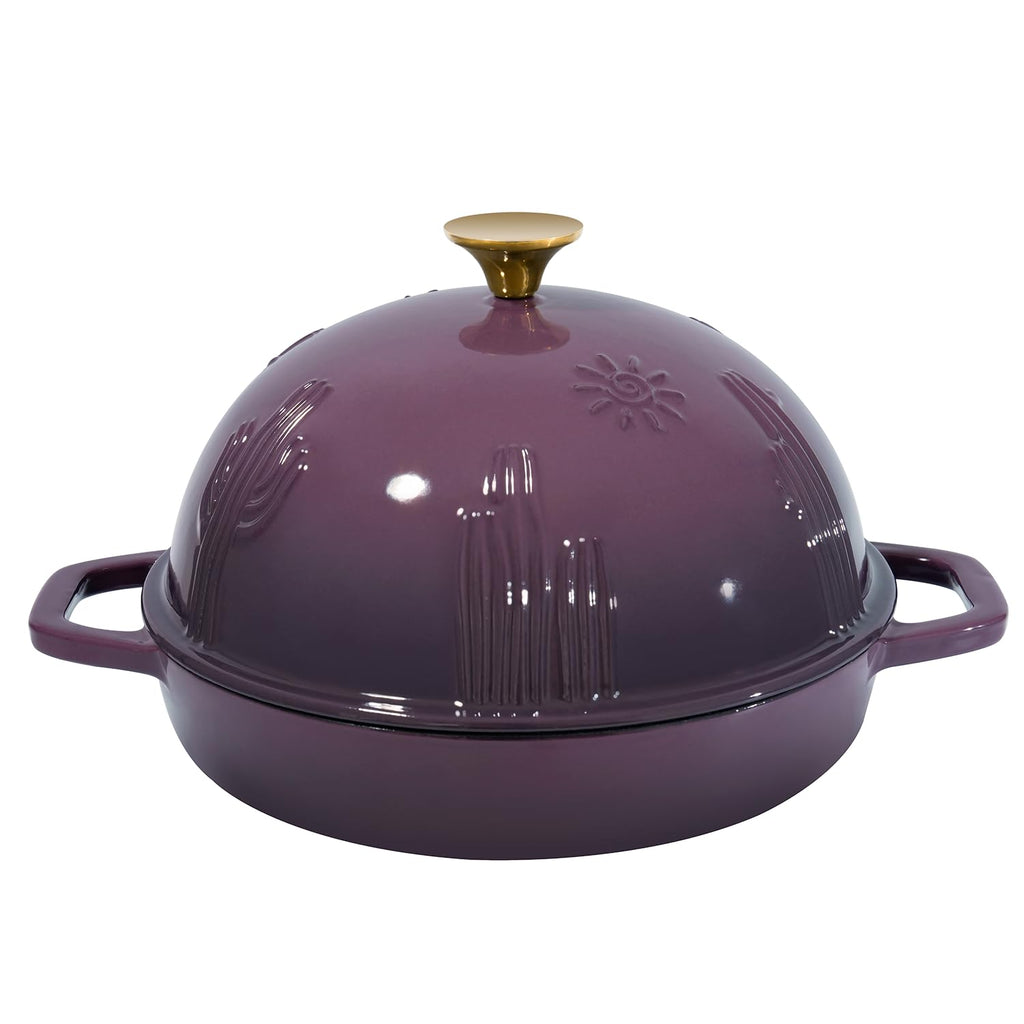 Bread Oven Cast Iron Bread Dutch Oven with Cloche Lid for Bread Baking Magenta Enameled Cast Iron Bread Oven with