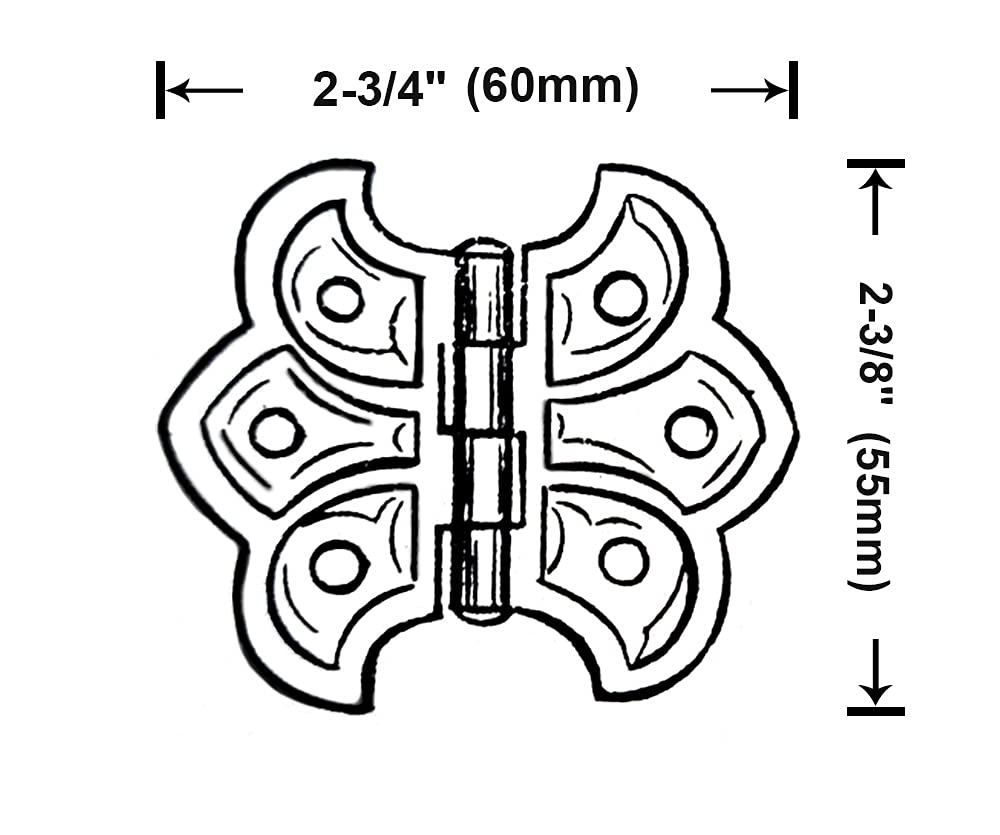 Butterfly Hinge, for Cupboard Door, 4 Pack, Antique Brass, Made in Taiwan