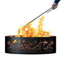 Dragonfly Unpainted 12 in. Tall 37 in. Diameter Outdoor Fire Ring with Fire Poker - 37 x 37 x 12 in.