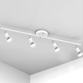 Track Lighting Kit, Modern White Ceiling Spot Lighting with Flexibly Rotatable Light Heads, 4 Track Lights