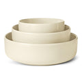 Ceramic Serving Bowls Set Of 3, Glazed Stoneware (6", 8" & 10"), Nestable Space-Saving, Stain-Resistant, Microwave &
