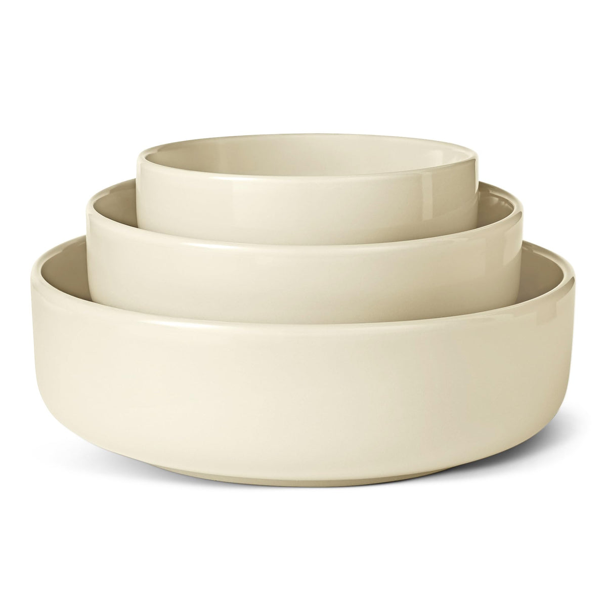 Ceramic Serving Bowls Set Of 3, Glazed Stoneware (6", 8" & 10"), Nestable Space-Saving, Stain-Resistant, Microwave &