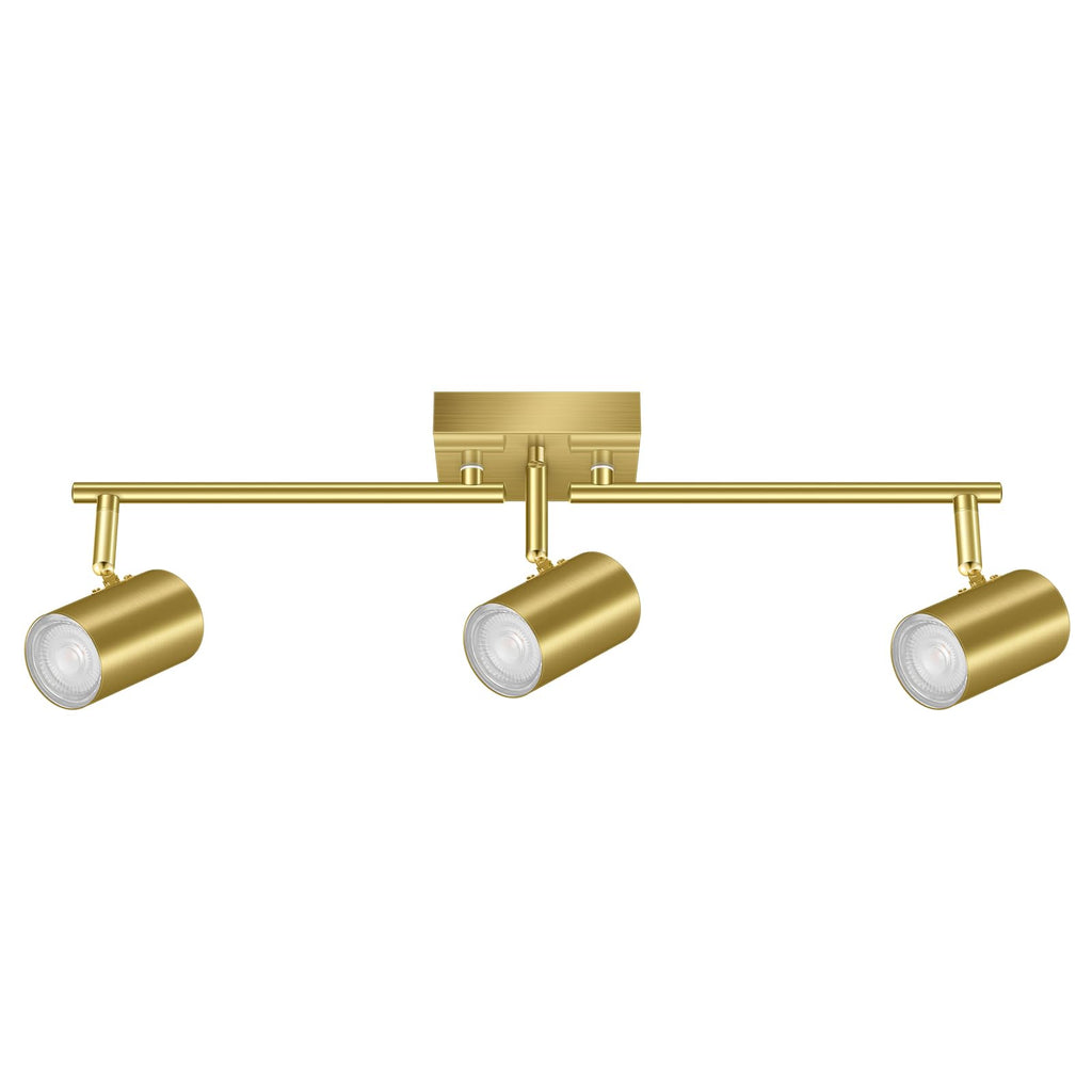 3 Light Track Lighting Fixtures Ceiling, Gold Kitchen Lighting Fixtures Ceiling, LED Track Lighting Kit, Rotatable