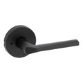 Lisbon Interior Privacy Door Handle with Lock, Round Lever , Matte Black Reversible Keyless Push Button Lock Door