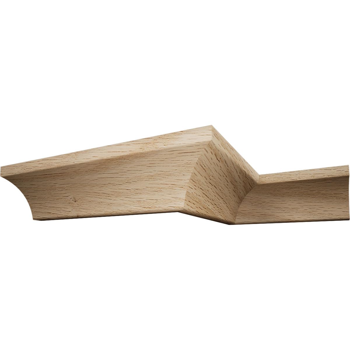 Crown Moulding, Solid Hardwood, 1 13/16"H x 2 1/16"P x 2 3/4"F x 96"L, Stain Grade White Oak