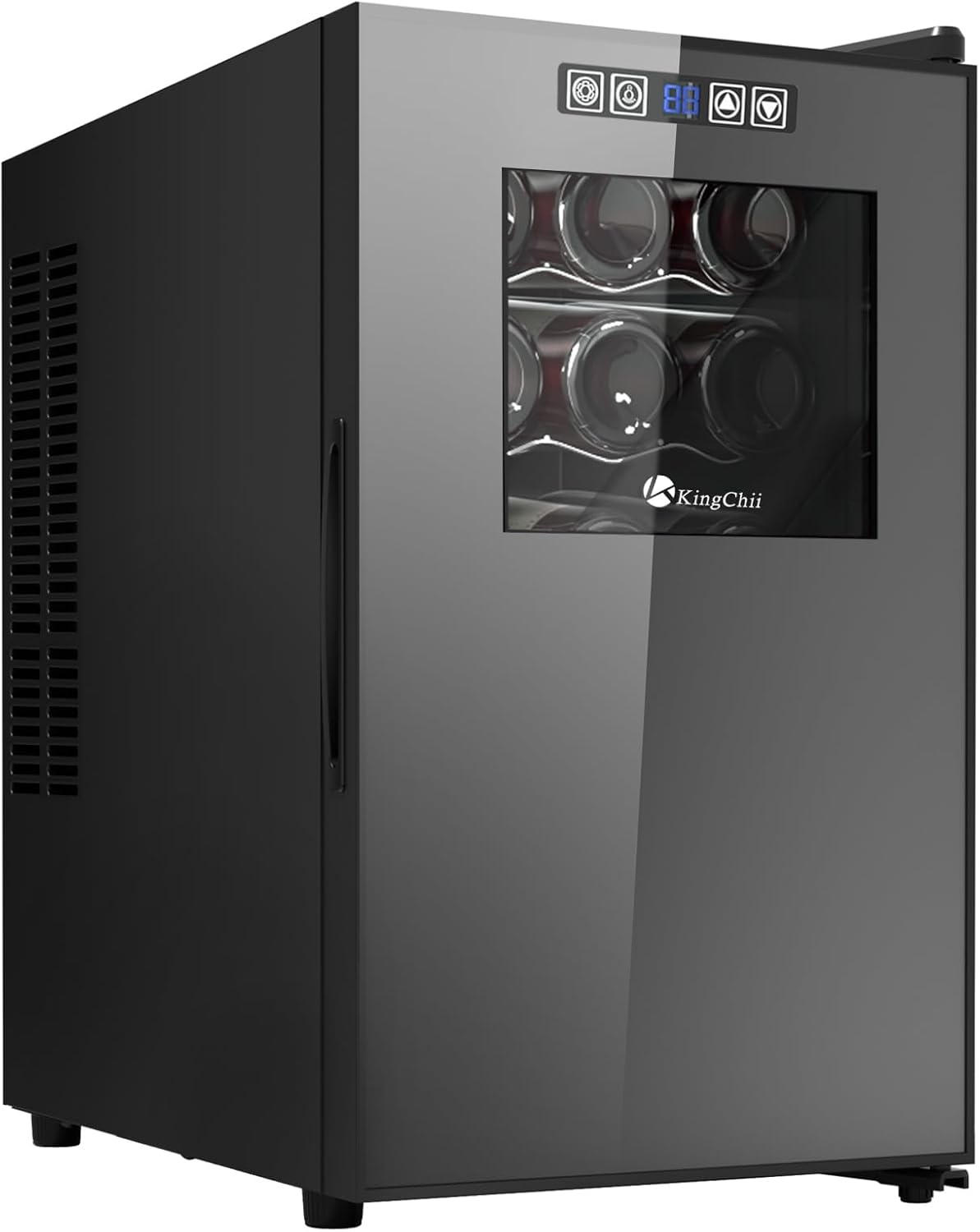 18 Bottle Wine Cooler, Freestanding Wine Fridge with Glass Door