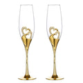 Gold Wedding Champagne Flutes Set, Toasting Flute for