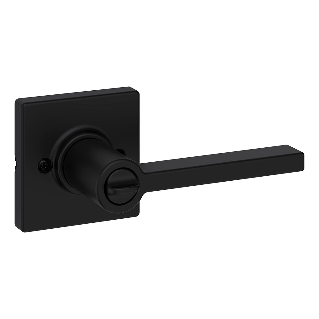 Casey Privacy Door Lever with Lock, Matte Black