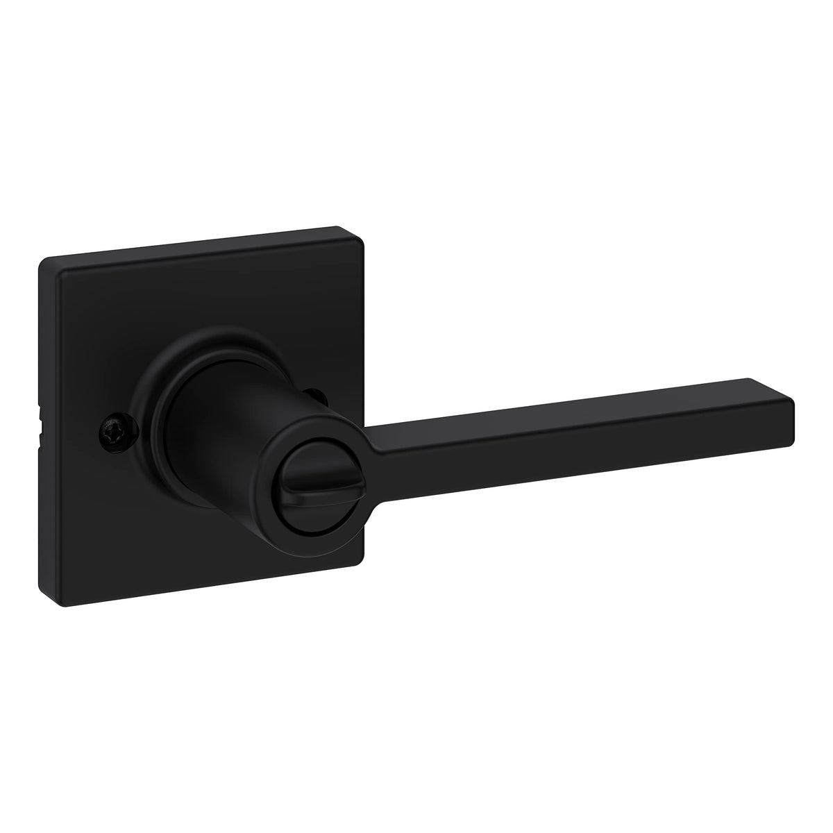 Casey Privacy Door Lever with Lock, Matte Black