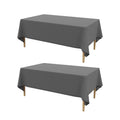 2 Pcs Textured Faux Linen Table Cloth for Rectangle Table - 52x70 Inch Cloth Tablecloth Rectangular Waterproof