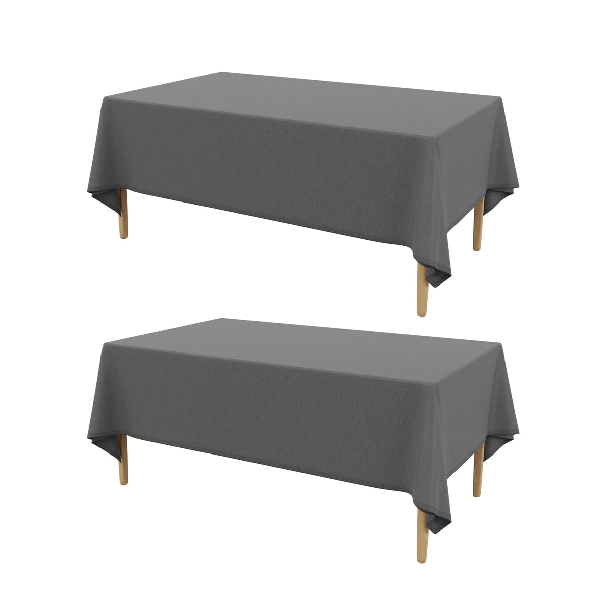 2 Pcs Textured Faux Linen Table Cloth for Rectangle Table - 52x70 Inch Cloth Tablecloth Rectangular Waterproof