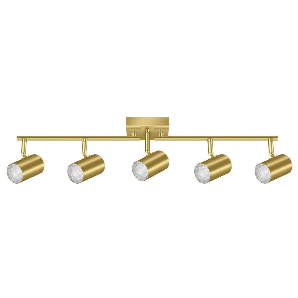 5 Light Track Lighting Fixtures Ceiling, Gold Kitchen Lighting Fixtures Ceiling, LED Track Lighting Kit, Rotatable