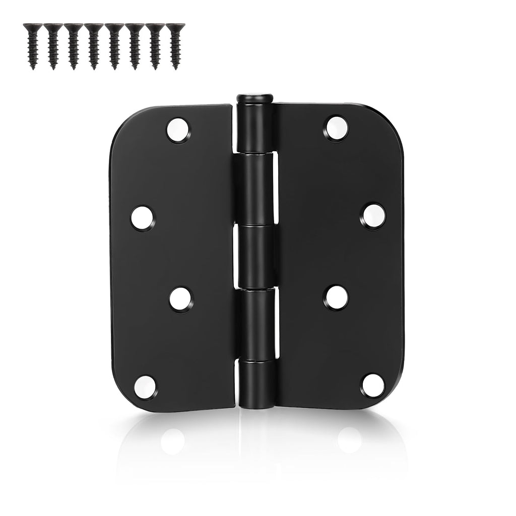4" x 4" Matte Black Door Hinges, Exterior Door Hinges, 12 Pack