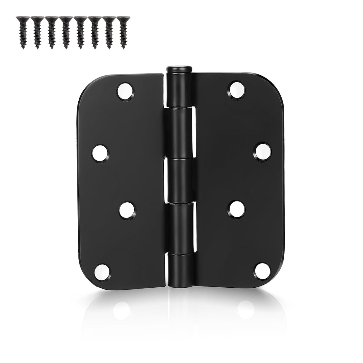 4" x 4" Matte Black Door Hinges, Exterior Door Hinges, 12 Pack