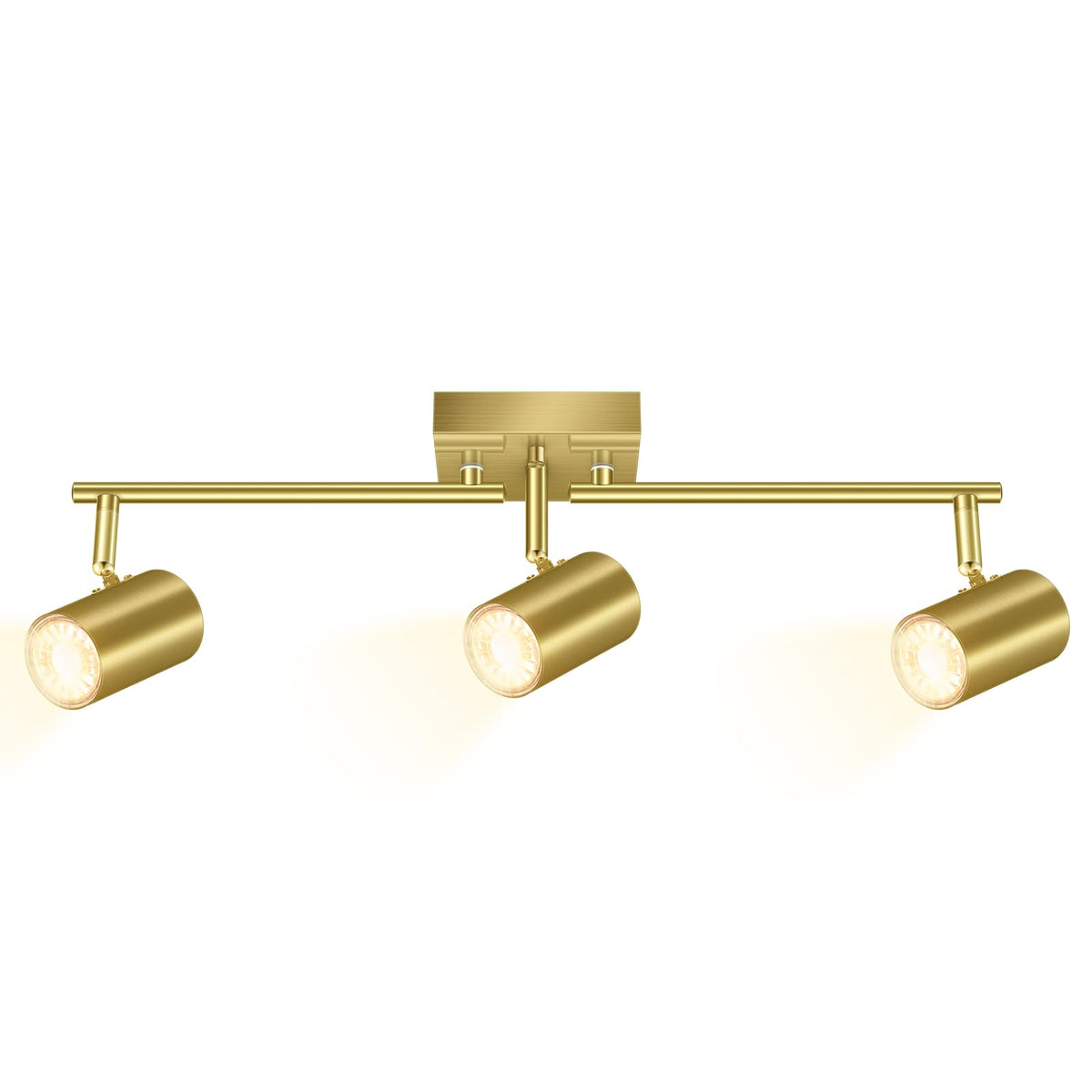3 Light Track Lighting Fixtures Ceiling, Gold Kichen Track Lighting, Rotatable Light Heads, Adjustable Modern LED