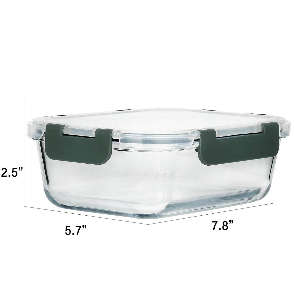 8 Pack,30 oz Glass Food Storage Containers with Lids, Gray