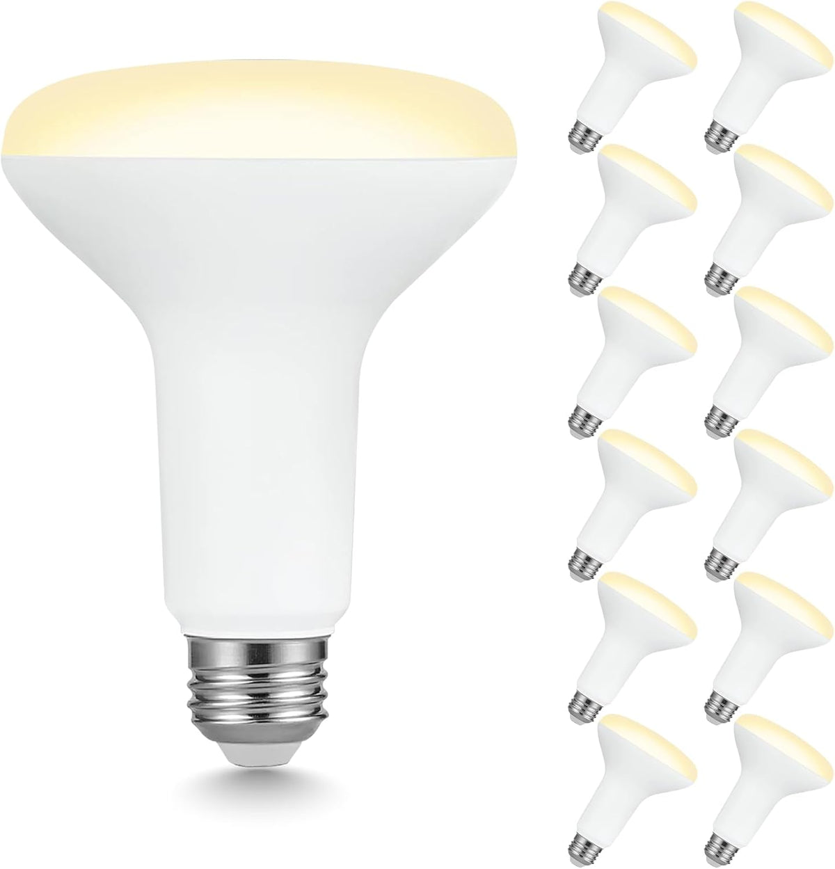 12 Pack BR30 LED Recessed Can Light Bulbs, 7.5W Equivalent 65W, 650 Lumens, 2700K Soft White, Dimmable, CRI 80, 110°