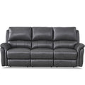 Erindale Zero Gravity Power Reclining Top Grain Leather Sofa Couch, Quartz Gray, Memory Foam, Pocket Coils and
