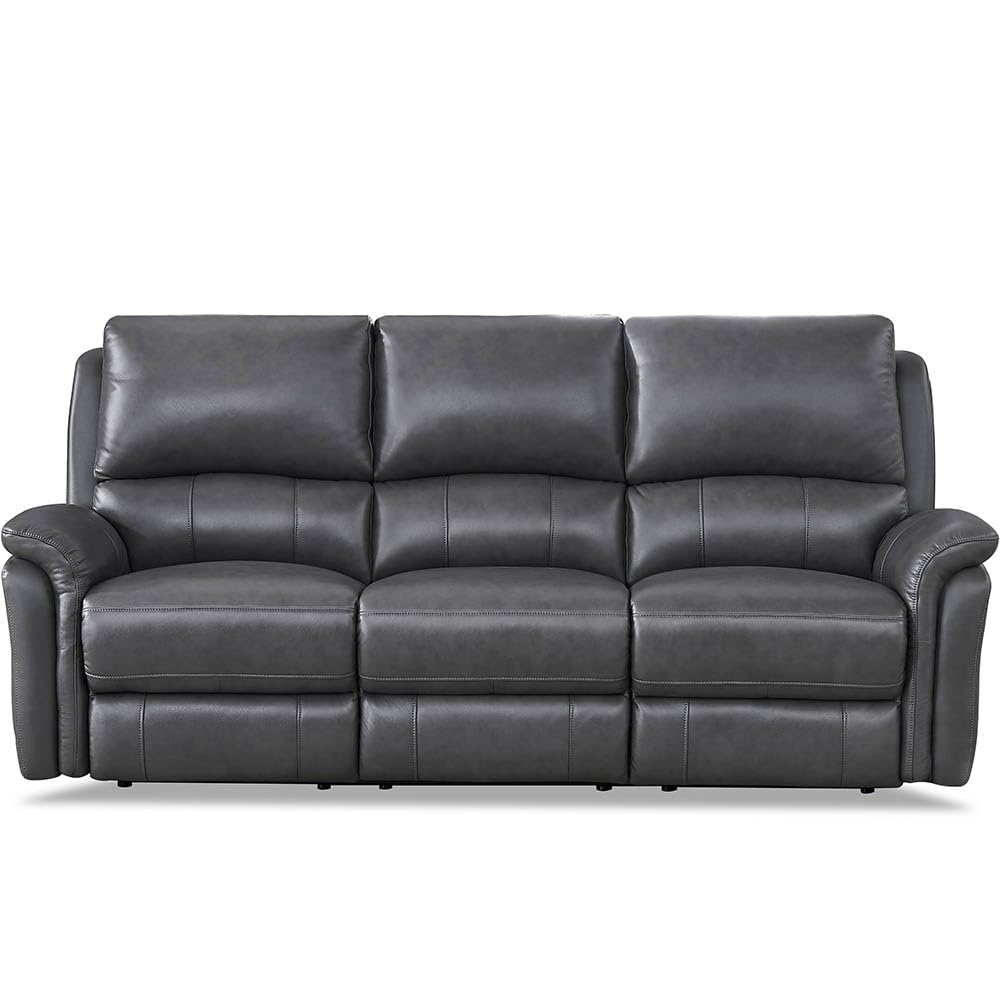 Erindale Zero Gravity Power Reclining Top Grain Leather Sofa Couch, Quartz Gray, Memory Foam, Pocket Coils and