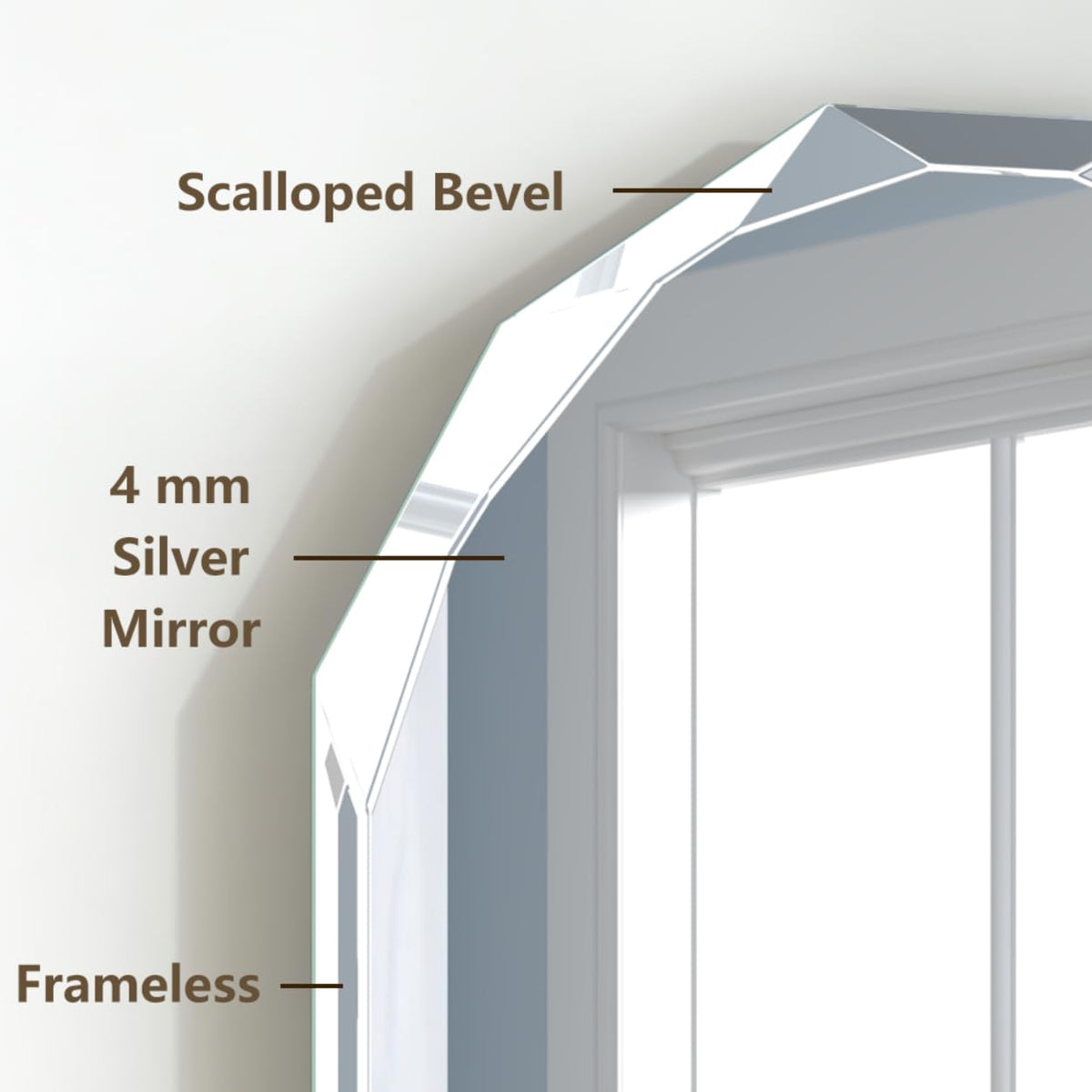 24" x 36" Silver Oval Bathroom Mirror Beveled Edge Frameless Mirrors