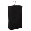 Door Hanging Laundry Bag in Washable Canvas with Loop Handle, Black