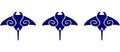 Manta Ray Step Marker (Set of 3) Porcelain Swimming Pool Mosaic (4" x 4", Blue)