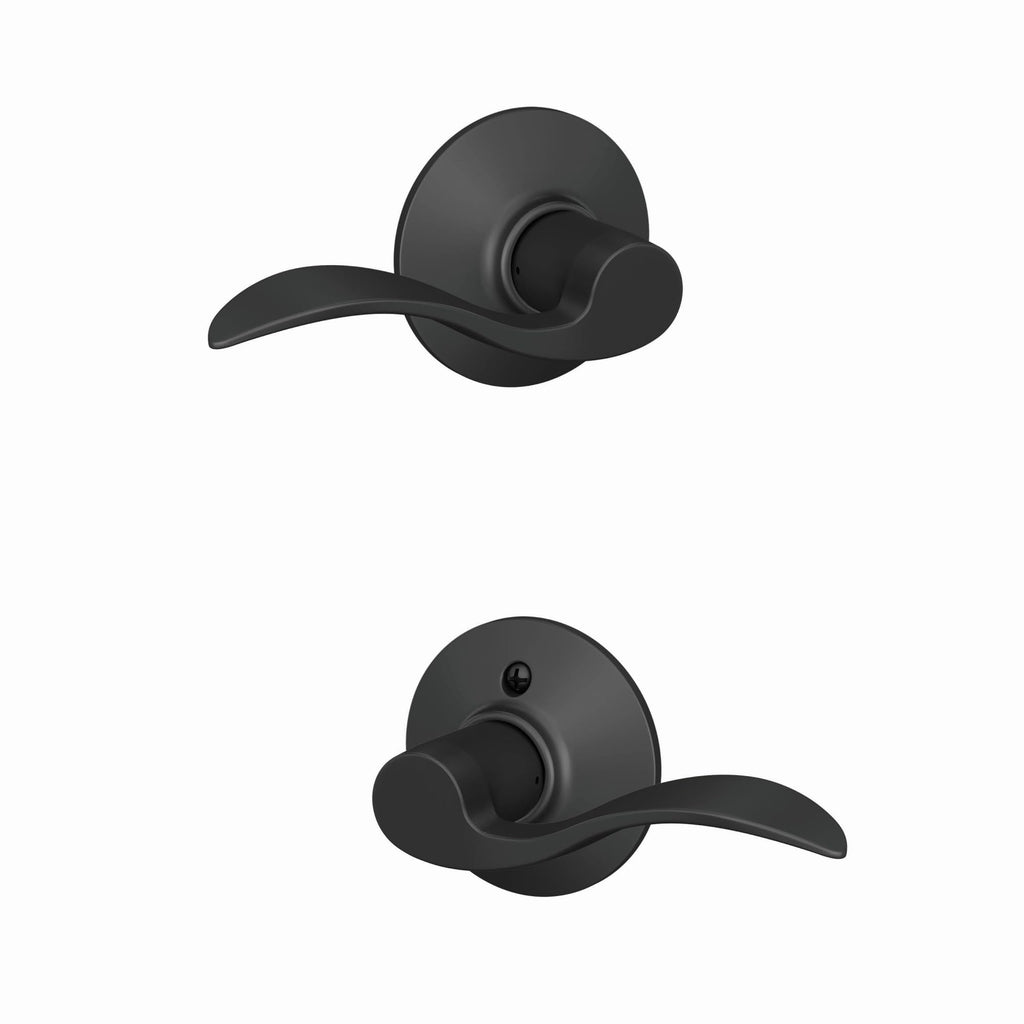 F10 ACC 622 Accent Door Lever, Hall & Closet Passage Lock, Matte Black