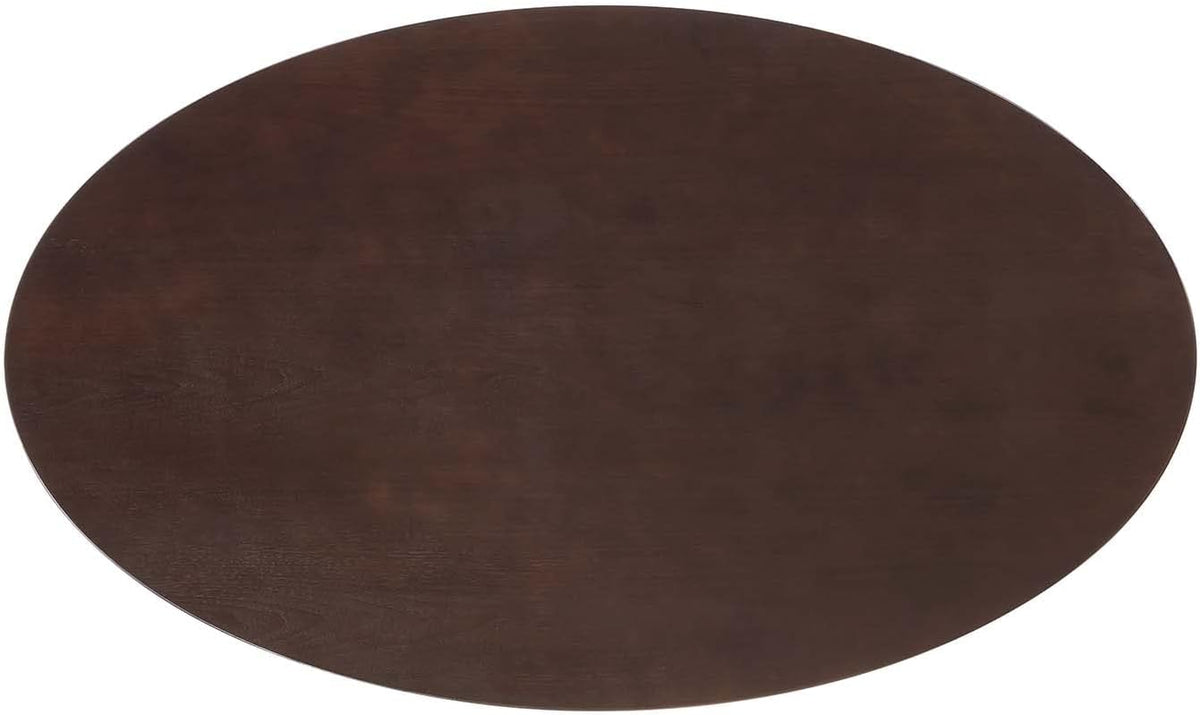 Inspired Saarinen Style Tulip Oval Pedestal Dining Table — White Cherry Walnut, 60″ Oval