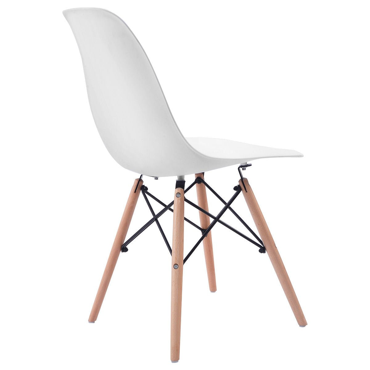 Inspired Eames Style Dinning Chair Set of 4, Mid Century Modern Eiffel DSW Shell Molded Plastic Chair, Dining, Living Room