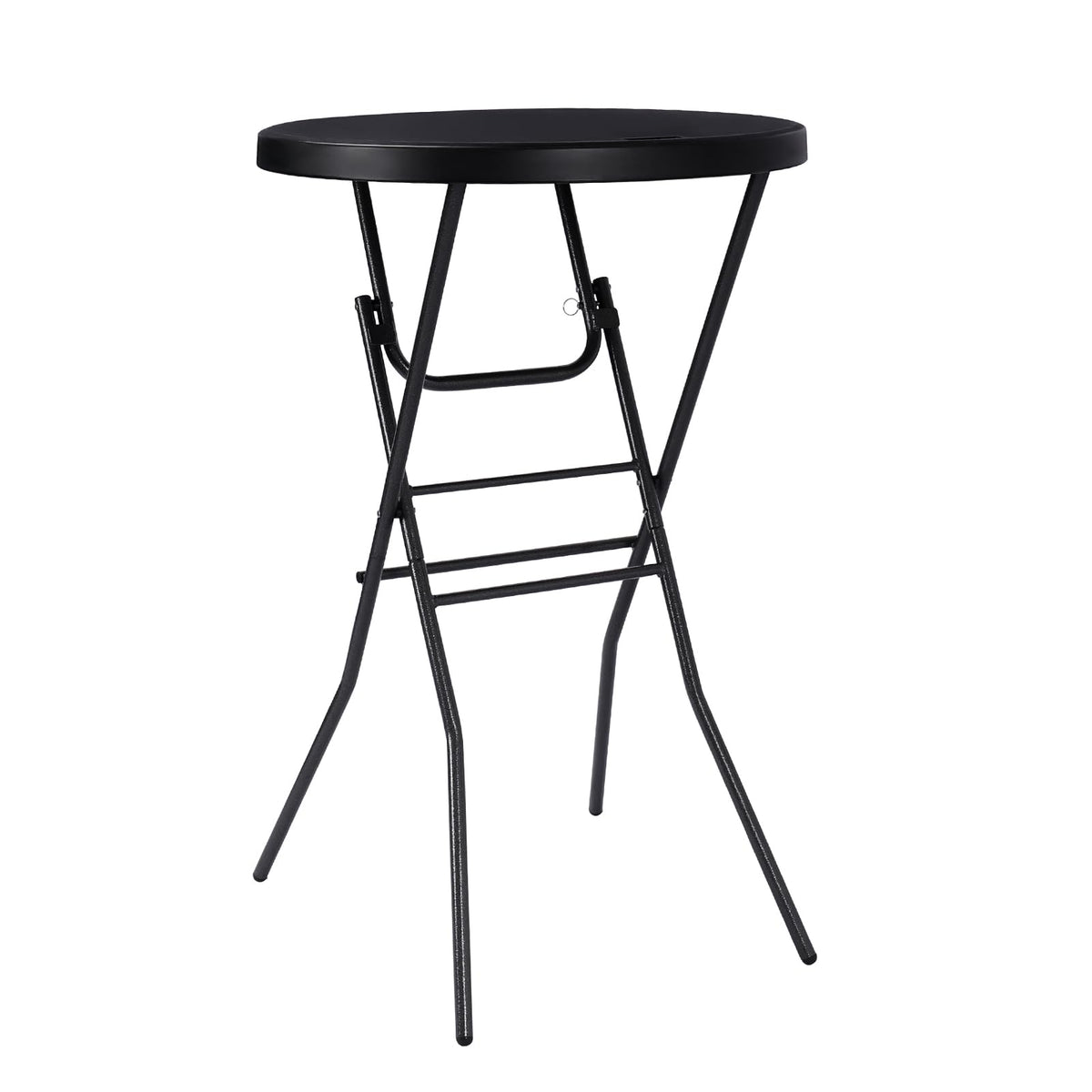 Cocktail Table 28in Bar Height Folding High Top Table Black