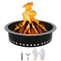 Fire Ring for Outside Fire Pit 36-Inch Outer/32-Inch Inner Diameter, Heavy Duty Solid Metal Steel Round Fire Pit Ring