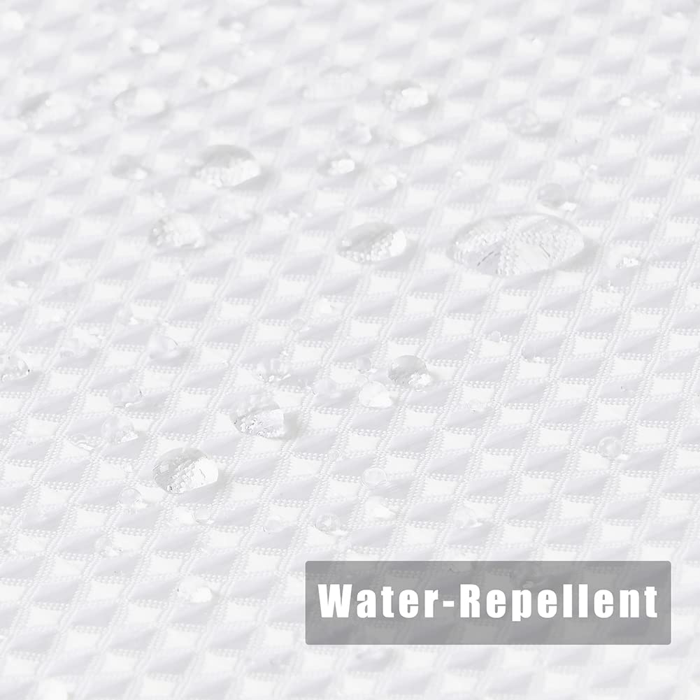 White Extra Long Shower Curtain 96 Inch Length, Waffle Weave Shower Curta Luxury Spa, Waterproof Fabric Bathroom