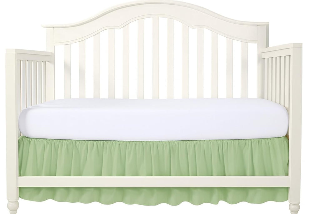 Crib Bed Skirt 28" x 52" with 14" Drop - Split Corners Dust Ruffle, Microfiber - Breathable, Durable, Elastic