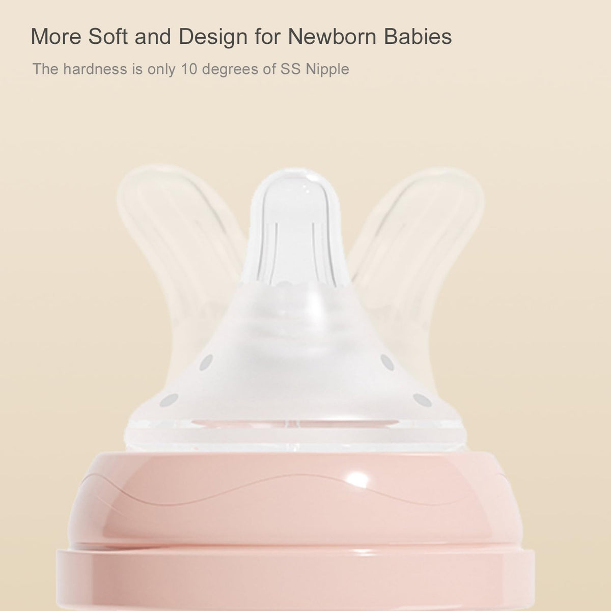 Natural Glass Baby Bottle Newborn Set, 3 oz and 5 oz with Extra Slow Flow & Slow Flow Nipple, Anti Colic, 0-3 Months