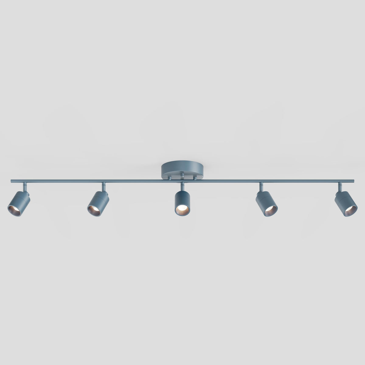 Shura Deep Navy 5-Light Track Light with Rotatable Heads, Integrated LED Bulbs, 4 ft. Track Lighting Kit, 3000k, 2450