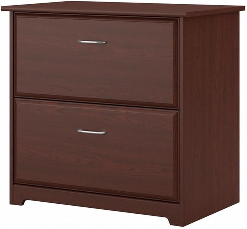 Home Cabot 2 Drawer Lateral File Cabinet in Harvest Cherry, Home Office Chest for Letter, Legal, and A4-size Document