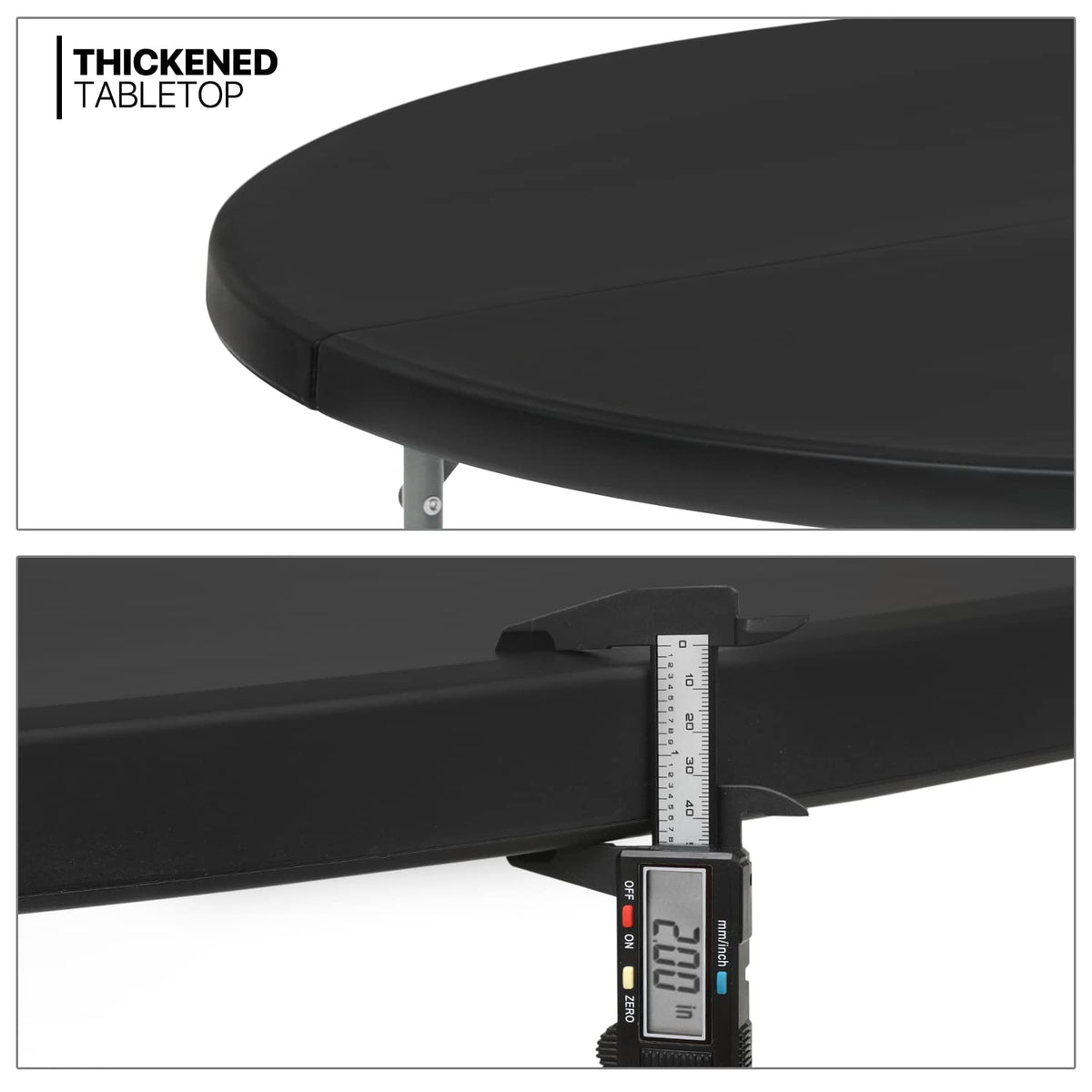 5Ft 5-Piece Folding Table Set (Black - 5 Pack, 5ft)
