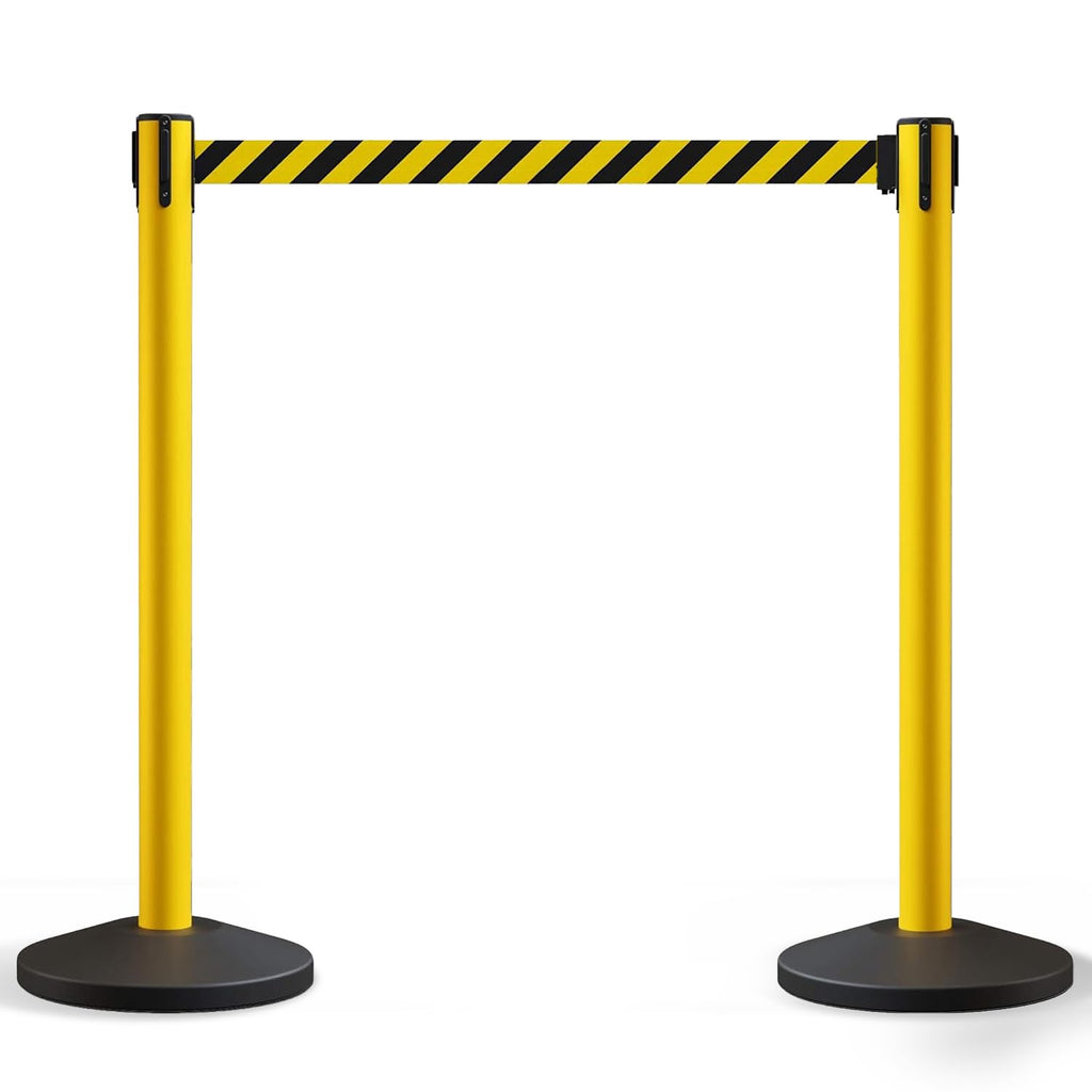 2-Pack Retractable Belt Stanchion Barriers, 11 Ft