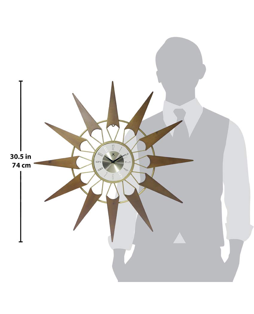 Inspired Nelson Style Nova Starburst Gold Wall Clock Vintage Mid Century
