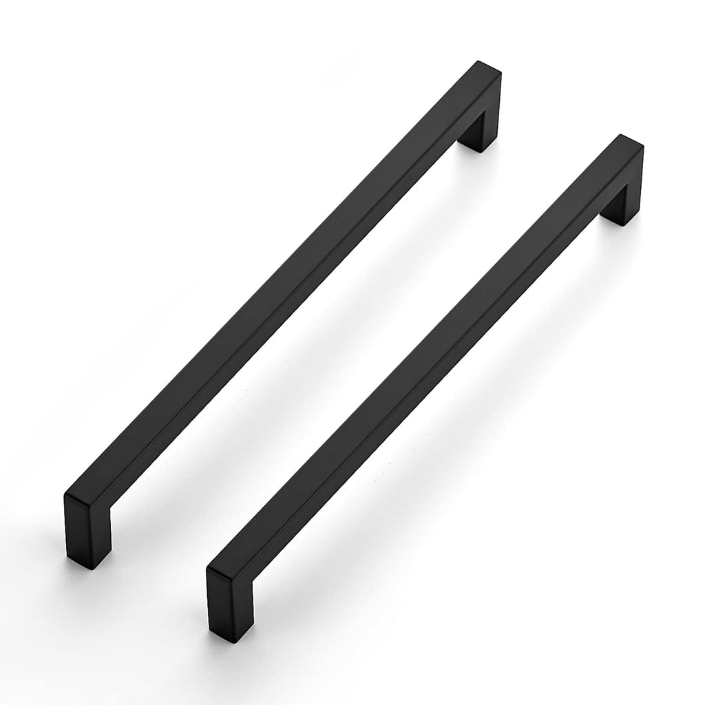 Matte Black Square Cabinet Handles & Pulls,10 Inch,18 Pack