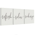 Bathroom Wall Decor, Spa Relaxing Wall Art Set of 3, Relax Refresh Refresh Signs Farmhouse Bathroom Canvas Prints