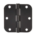 Sturdy Rounded 5/8 Radius Interior Door Hinges with Included Screws, 3.5" x 3.5", Matte Black, 18-Pack