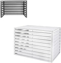 Aluminum AC Privacy Fence Panel - Air Conditioner Cover, Outdoor Pool Equipment Enclosure, White Screen (100x50x70cm