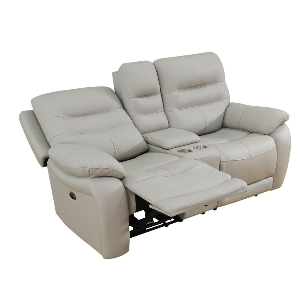 Electric Power Recliner Loveseat Genuine Breathing Leather Recliner Couch 2-Seater, Comfy Wide Lazy Top Grain Leather