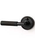 Knurled Door Lever Black Privacy Door Handle, 1 Pack