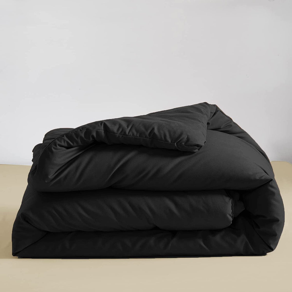 Black Comforters Set Women Men Solid Black Bedding Set Soft Breathable Lightweight Durable