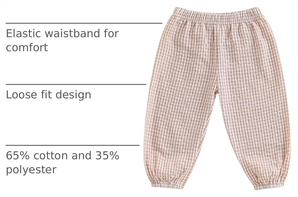 Toddler Baby Boy Girl Gingham Bubble Pants Kids Casual Plaid Elastic Waist Long Bloomers Trousers Bottoms