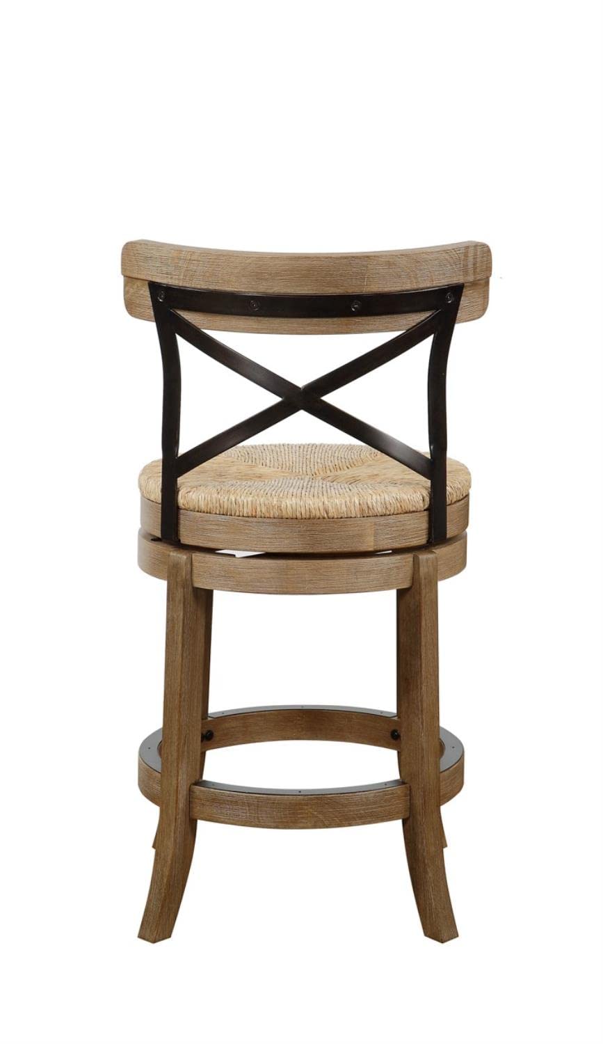 Inspired Bertoia Style Myrtle Counter Height Stool, 24-Inch, Wheat Wire-Brush