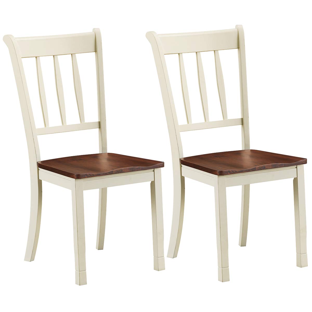 Wood Dining Chairs Set of 2, Armless Kitchen Chairs